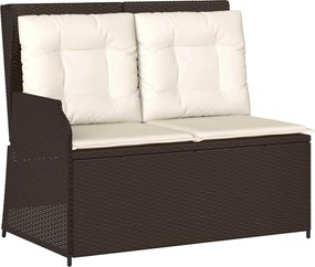 vidaXL Bancă de grădină Maro poliratan