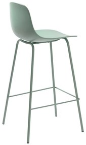 Scaun de bar verde deschis din plastic (înălțime șezut 67,5 cm) Whitby – Unique Furniture