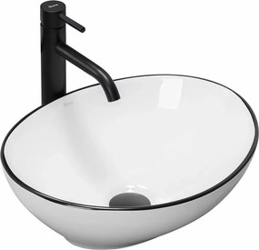 Lavoar alb/negru pe blat Rea Sofia Black Edge 41 cm