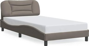 vidaXL Cadru de pat fără saltea, Hvar, gri taupe, 100x200 cm, textil