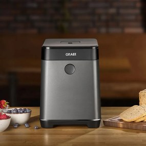 Masina de facut paine Graef BA806, 520 W, 500–750 g, 36 de programe, Strat antiaderent, 3 trepte de rumenire, Temporizator cu pornire intarziata, Negru