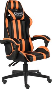 vidaXL Scaun de racing, negru și portocaliu, piele ecologică