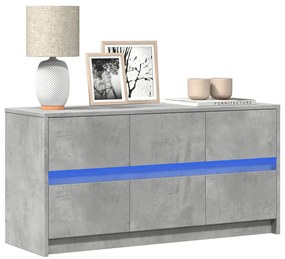 vidaXL Dulap TV cu LED, gri beton, 100x34x50 cm, lemn prelucrat