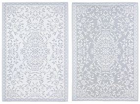 Covor de exterior cu doua fete Ansedonia, Bizzotto, 120 x 180 cm, polipropilena, alb/gri