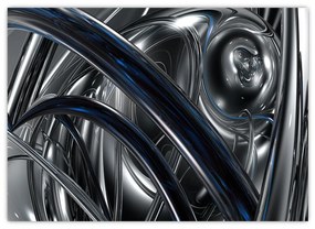 Tabloul cu abstracție gri cu albastru (70x50 cm)