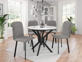 Masă sufragerie extensibilă 90 cm Kertare M 90 (Alb + Negru) (pentru 2-4 persoane). 1105351