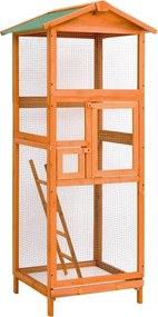 vidaXL Colivie de păsări, 68x62x166 cm, lemn masiv de brad
