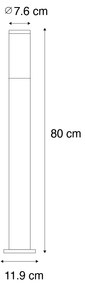 Lampă de stâlp exterioară modernă neagră 80 cm IP44 - Rox