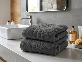 Prosop CONFORT 50 x 100 cm gri inchis, 100% bumbac