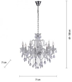 Lustră de cristal pe lanț Paul Neuhaus 3081-00 GRACIA 8xE14/40W/230V
