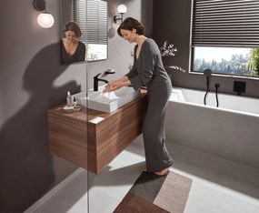 Baterie lavoar Hansgrohe Vivenis 110, ventil pop-up, negru mat - 75020670