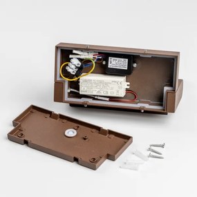 Redo 90588 - Corp de iluminat exterior LED cu senzor FLIP, 20 W, 230 V, 3000 K, IP54, maro