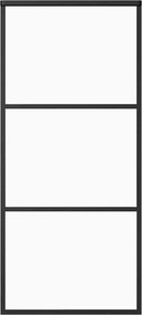 vidaXL Ușă glisantă, negru, 90x205 cm, sticlă ESG și aluminiu