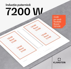 Klarstein Chef-Fusion Prime Down Air System, 2 în 1, plită cu inducție + hotă, puternică