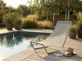 Sezlong pliabil de plaja SAND FLOWERS, verde