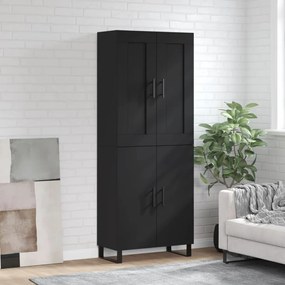 vidaXL Dulap înalt, negru, 69,5x34x180 cm, lemn compozit