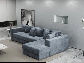 Colțar extensibil dumonde cu ladă de depozitare si sezut confortabil din spuma high-density, Gloria Euphoria Grafit II 320x183 cm