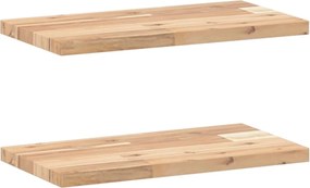 vidaXL Rafturi suspendate 2 buc. 60x20x2 cm lemn masiv acacia netratat