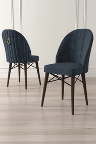 Set 4 scaune haaus Ritim, Antracit/Maro, textil, picioare metalice
