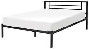 Pat matrimonial 140 cm Cush (negru) (cu somieră). 1078519