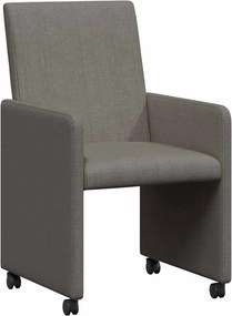 vidaXL Scaune de dining cu roți 2 pcs Gri deschis 57 x 66 x 94 cm