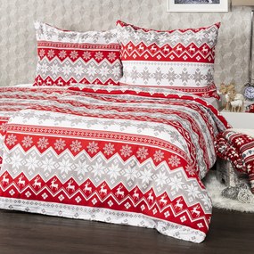 Lenjerie de pat din bumbac Crăciun 4Home Red Nordic, 220 x 200 cm, 2 buc. 70 x 90 cm