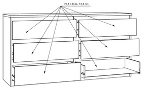 Comodă cu sertare MAO, stejar Artisan