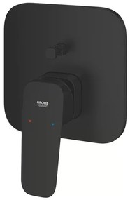Baterie cada-dus incastrata Grohe Cubeo negru mat fara corp ingropat