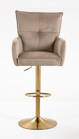HR250W Scaun Catifea Latte Bază Aurie