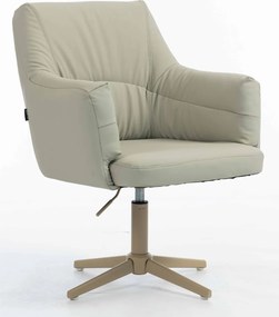 HR840CROSS Scaun Culoarea Inului Piele Ecologica Premium Soft cu Bază Crem