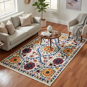 Covor camera antiderapant, Traditional Floral Multicolor, mai multe dimensiuni