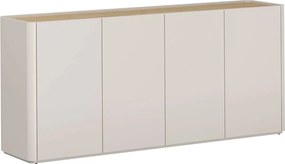 Comodă cu patru uși Elivo 200 cm - kashmir / stejar uleiat