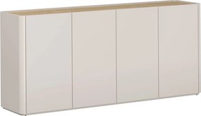 Comodă Elivo 200 cm cu 4 uși - cașmir / stejar uleiat