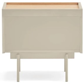 Noptieră bej-natural cu aspect de lemn de stejar Otto – Teulat