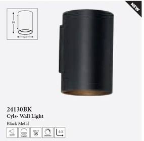 Aplica iluminat ambiental metal negru Cyls