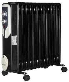 Calorifer electric Floria ZLN-3673,Negru 2500 W, 13 elementi, 3 trepte de putere, Termostat reglabil, Protectie supra-incalzire, Indicator luminos,