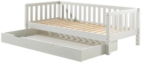 Set Pat Cabină Fritz 90x200 cm cu Sertar Suplimentar, pentru Copii, Alb – Vipack