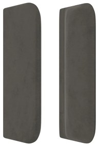 Tablie de pat cu aripioare gri inchis 163x16x78 88 cm catifea 1, Morke gra, 163 x 16 x 78 88 cm