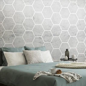 Tapet autoadeziv model hexagonal gri