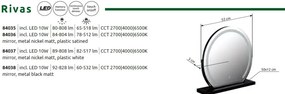 Oglinda baie cu iluminat LED CCT IP44 Rivas 50x50cm 84037 GL