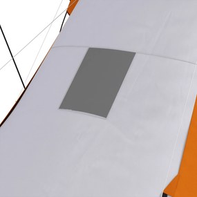 Outsunny Cort tunel, 2000mm rezistent la apă cort de camping pentru 4-6 persoane, cu 2 dormitoare și zonă de living geantă de transport Gri+Portocaliu | Aosom Romania