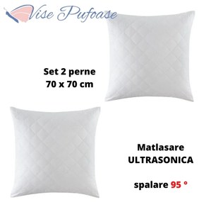 Set 2 Perne 70 x 70 cm Hipoalergenice Matlasate Ultrasonic