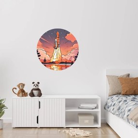 PIPPER. Autocolant circular de perete „Lansarea navetei spațiale” mărimea: 60cm