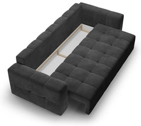 Canapea extensibila din catifea Milo Casa Luca, gri închis