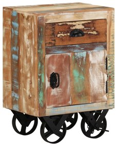 328316 vidaXL Noptieră cu roți, 40x30x57 cm, lemn masiv reciclat