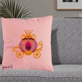 Perna Decorativa Trasura Regala Aurie, 40x40 cm, Roz, Husa Detasabila, Perna Inclusa, BEKZ®