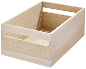Cutie depozitare din lemn paulownia iDesign Eco Handled, 25,4 x 38 cm