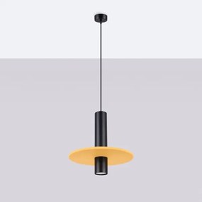 Sollux SL.1883 - Pendul cu cablu PELTA 1xGU10/10W/230V negru/galben