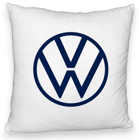 Perna Decorativa Fluffy, Model Volkswagen, 40x40 cm, Alba, Husa Detasabila, Burduf