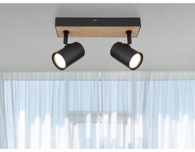 Spot ROBBY 2xGU10/35W/230V negru/maro Globo 57911-2BW